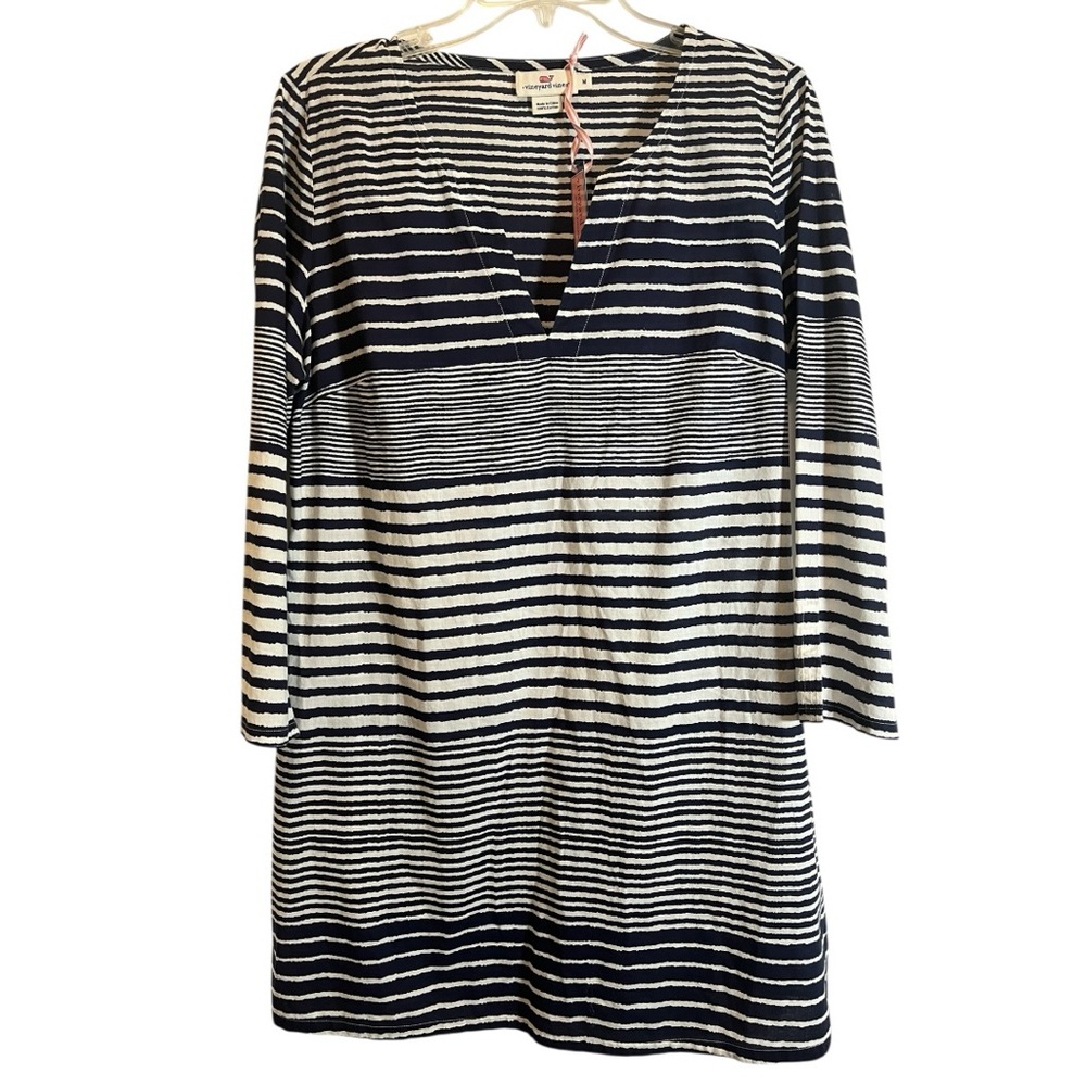 Vineyard Vines Navy Blue & White Cotton Dress Size Medium